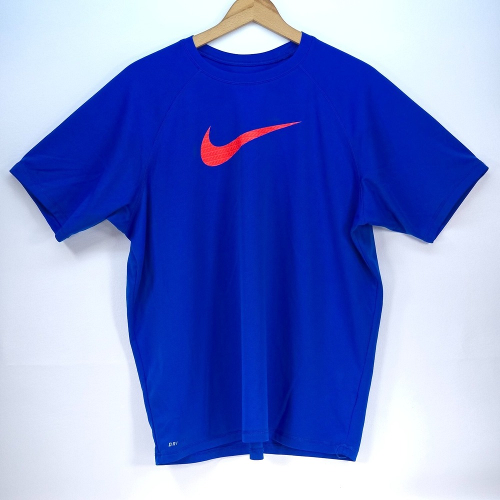 Nike Dri Fit Center Swoosh Shirt Men 2X Jersey Crew Neck Short Sleeve Athletic
